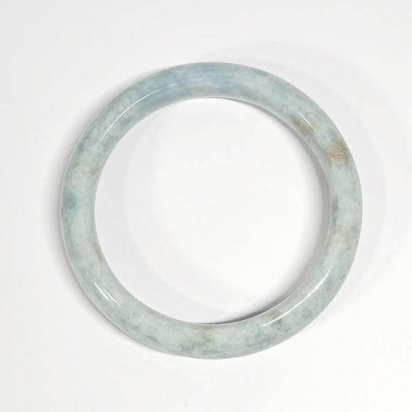 Natural Icy Pale Blue-Green Jadeite Bangle 70mm Inner Genuine Grade A Jade 87.2g - Picture 14 of 14
